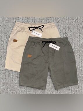 JMIERR Mens Cotton Drawstring Shorts Set - Size 34